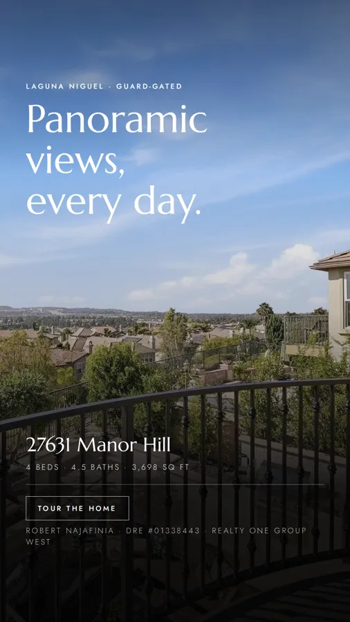 Instagram story with the panoramic view from the balcony