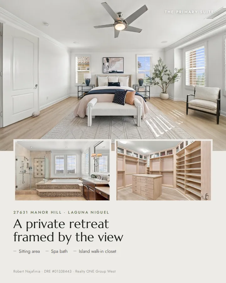 Feature post highlighting the primary suite