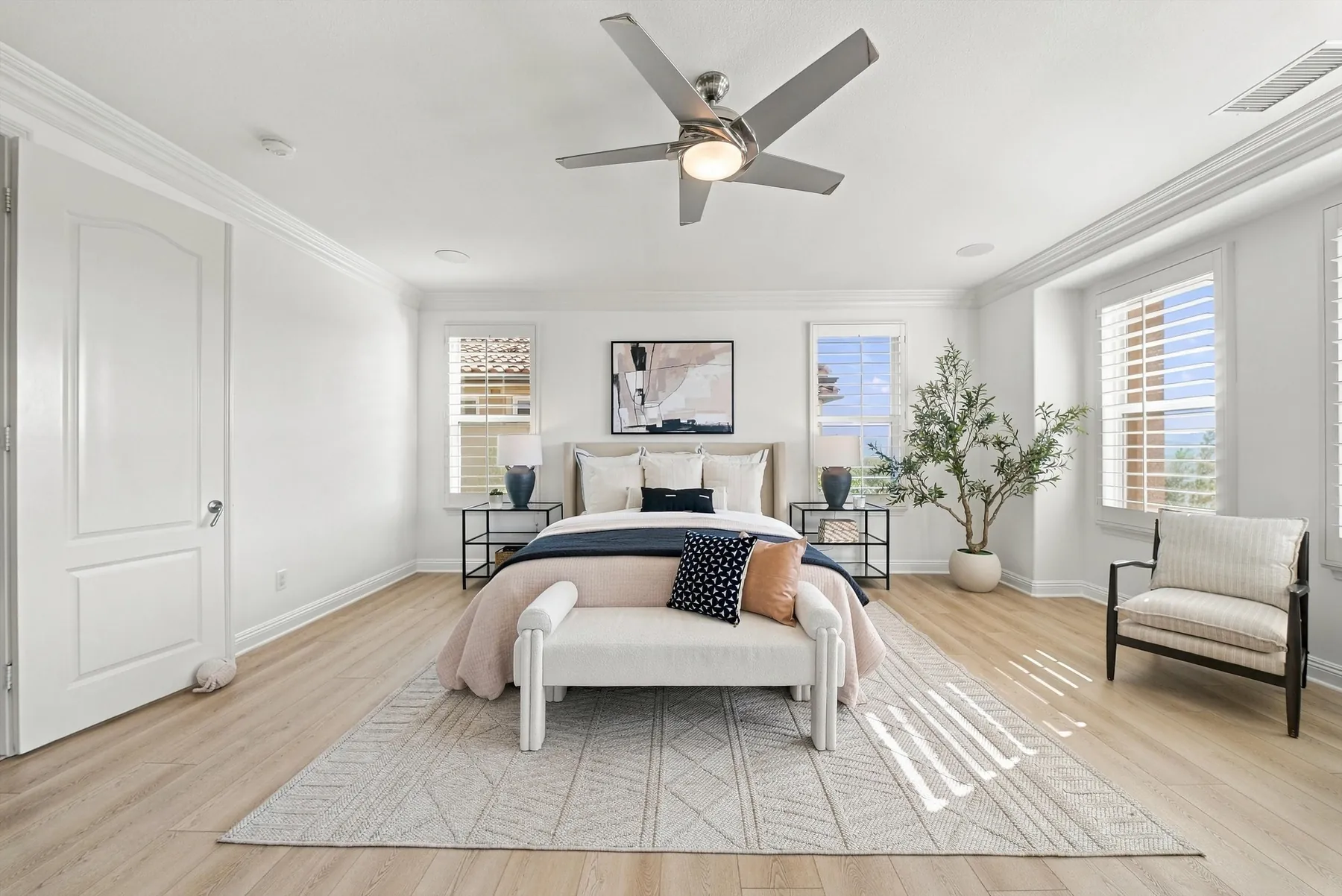 Primary bedroom with sitting area